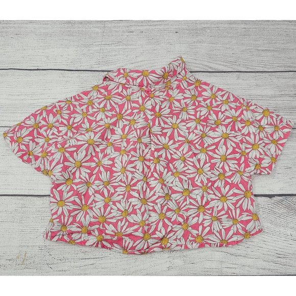 Zara Girls Pink‎ Daisy Crop Top Size 6 - Picture 3 of 3